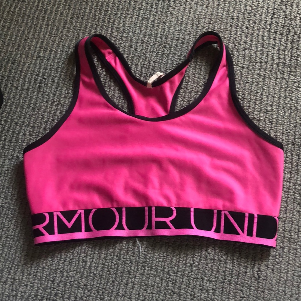 Bright pink Under Armour Sports bra